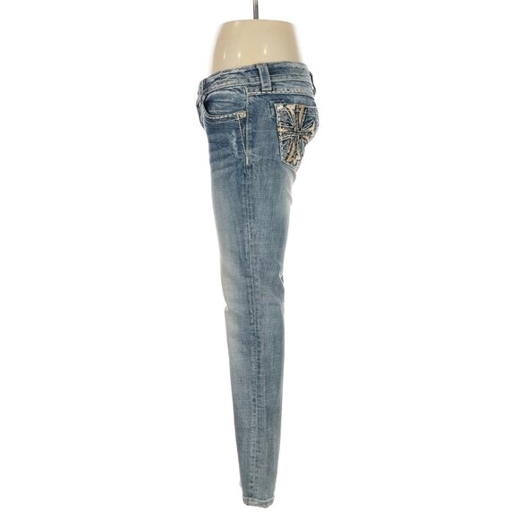 ✨MISS ME✨Women's Blue Denim Low Rise Skinny Jeans - Picture 5 of 5